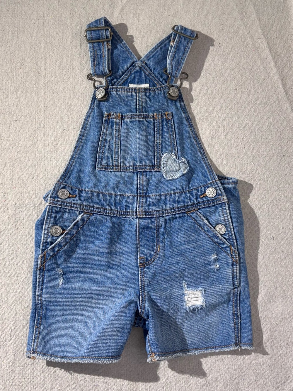 Baby Gap Frayed Heart Shortalls